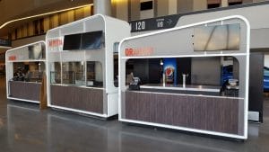 image of food kiosk at rogers place in alberta Canada | custom food beverage and retail kiosks carts and portables for stadiums venues travel centers convention centers hospitality