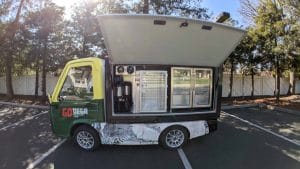 GoDega E-Vehicle for food service - side view - hot and cold food truck