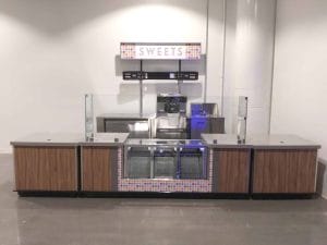 high signage food and beverage kiosk sports and entertainment venues open modern