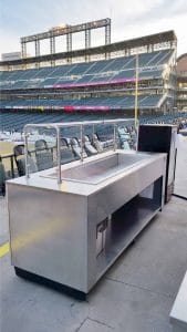 Side view of Gallery mobIle grill cart at Coors Field