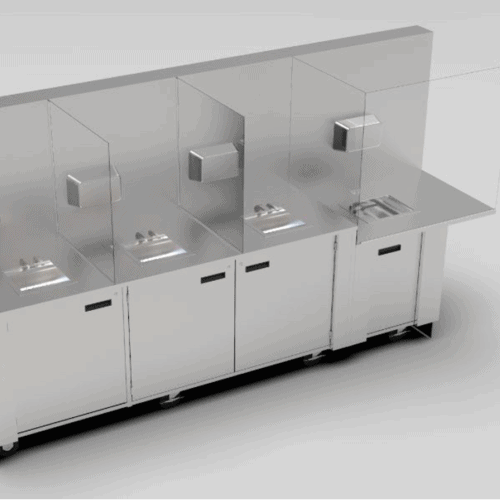 Hand-washing sinks and hand-washing station for mobile food carts and food kiosks