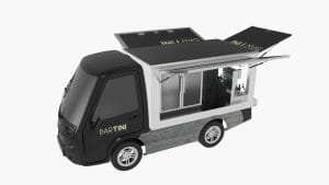mobile bar e-vehicle bartini side and top view with gray base