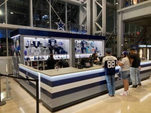 Dallas Cowboys retail kiosk | nfl football stadium kiosk merchandise retail