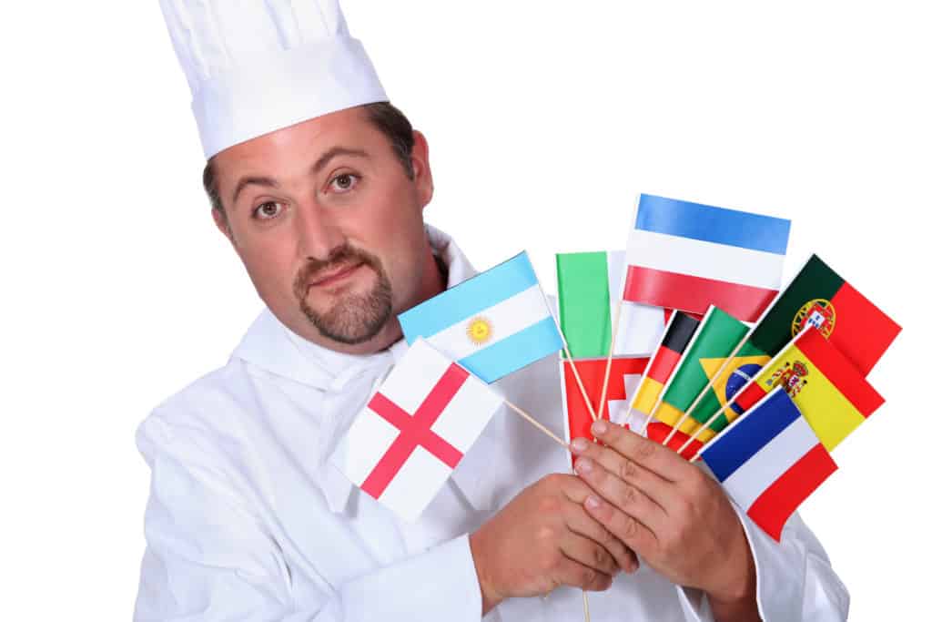 image of chef holding flags | best food menu for food kiosk