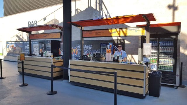 image of beverage kiosk at las vegas ballpark| food and beverage baseball concessions carts and kiosks
